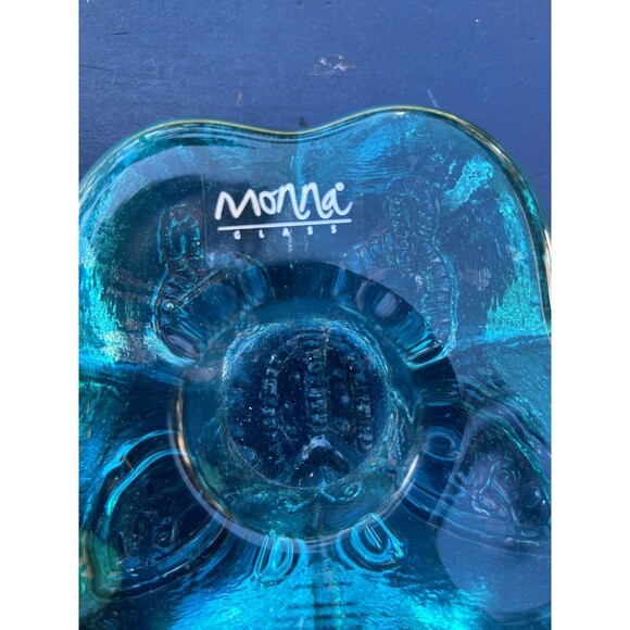 Monna Heavyweight Glass Blue Butterfly Tea Light Votive - Picture 2 of 8